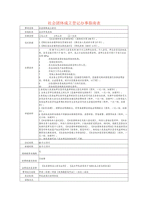 社会团体成立登记办事指南表.docx