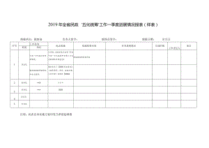 2019年全省民政“五化统筹”工作———季度进展情况报表样表.docx