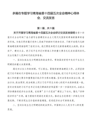 多篇在专题学习青海省委十四届五次全会精神心得体会、交流发言.docx