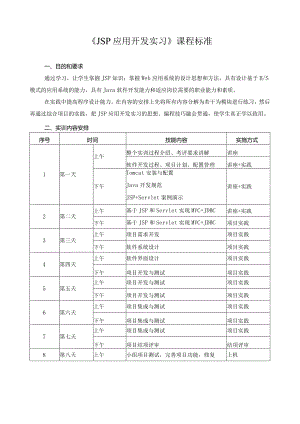 《JSP应用开发实习》课程标准.docx