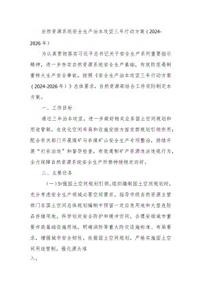 自然资源系统安全生产治本攻坚三年行动方案.docx