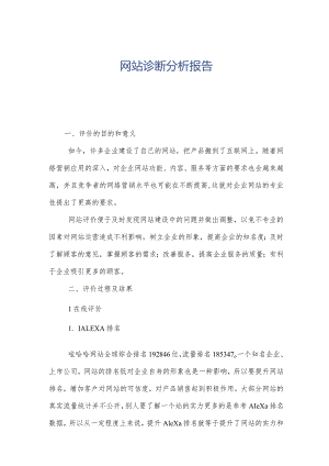 网站诊断分析报告.docx