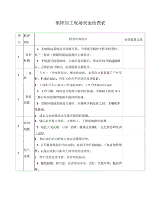 镗床加工现场安全检查表.docx