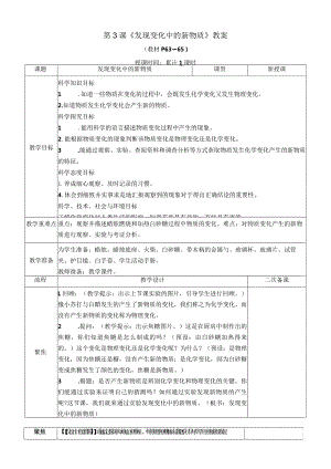 教科版六年级下册科学第四单元第3课《发现变化中的新物质》教案（定稿）.docx