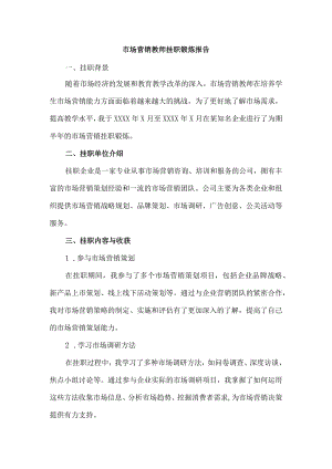 市场营销教师挂职锻炼报告.docx