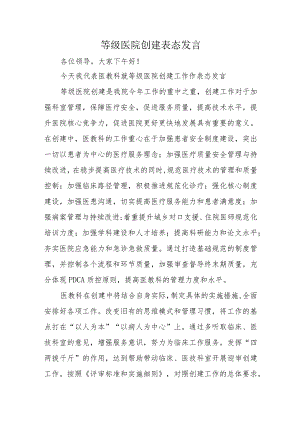 等级医院创建表态发言6篇.docx