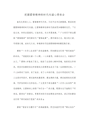 把握雷锋精神的时代内涵心得体会.docx