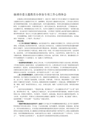 抽调市委主题教育办参加专项工作心得体会.docx