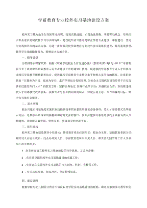 学前教育专业校外实习基地建设方案.docx