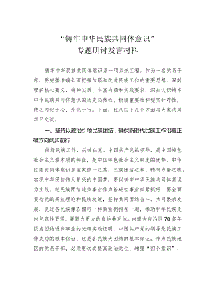 “铸牢中华民族共同体意识”专题研讨发言材料.docx