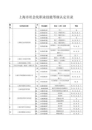 上海市社会化职业技能等级认定目录.docx