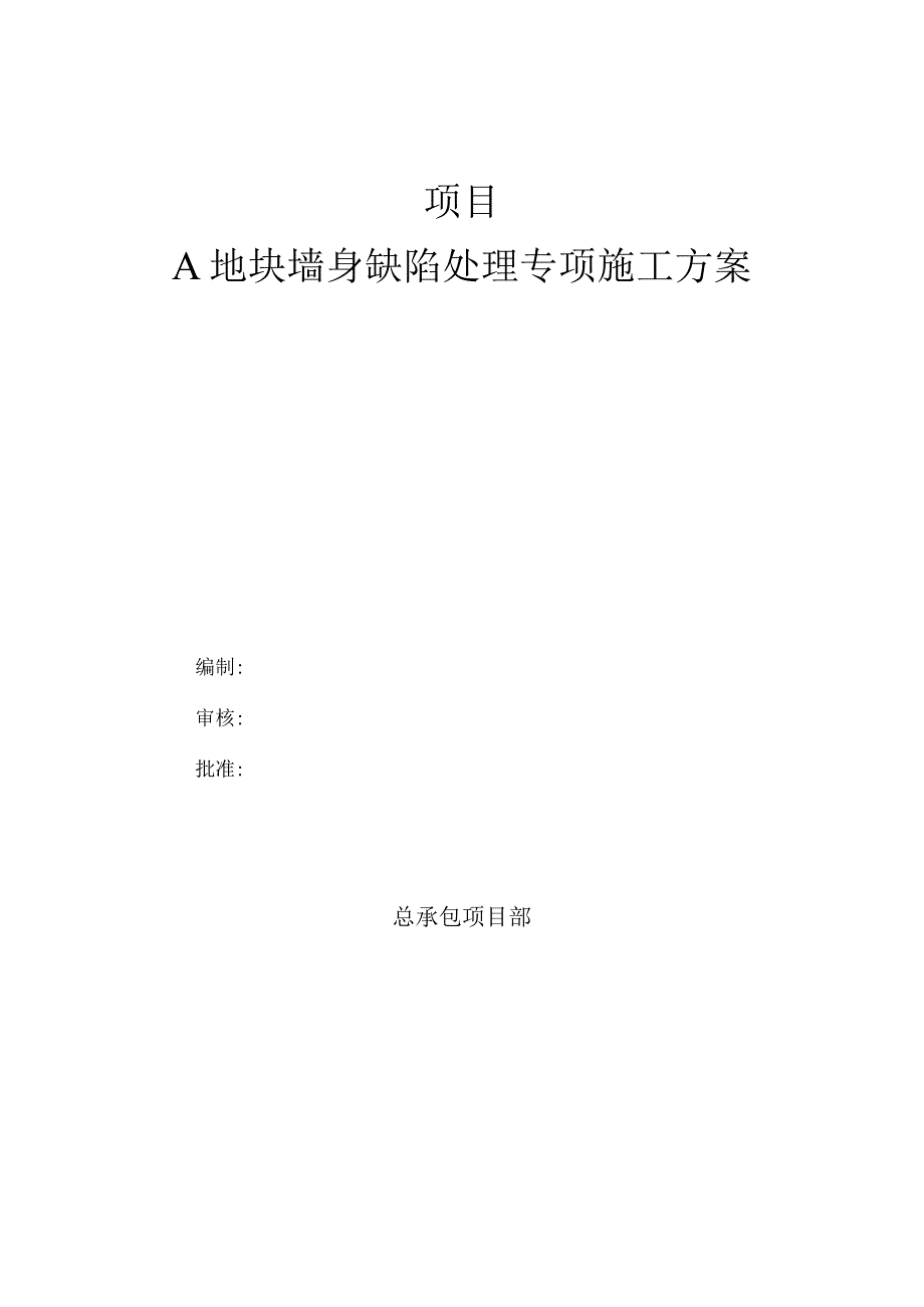 墙身缺陷处理专项施工方案.docx_第1页