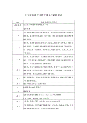 公立医院绩效考核管理系统功能需求.docx