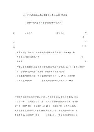 2023年党建目标和基础保障目标考核细则（学校）.docx