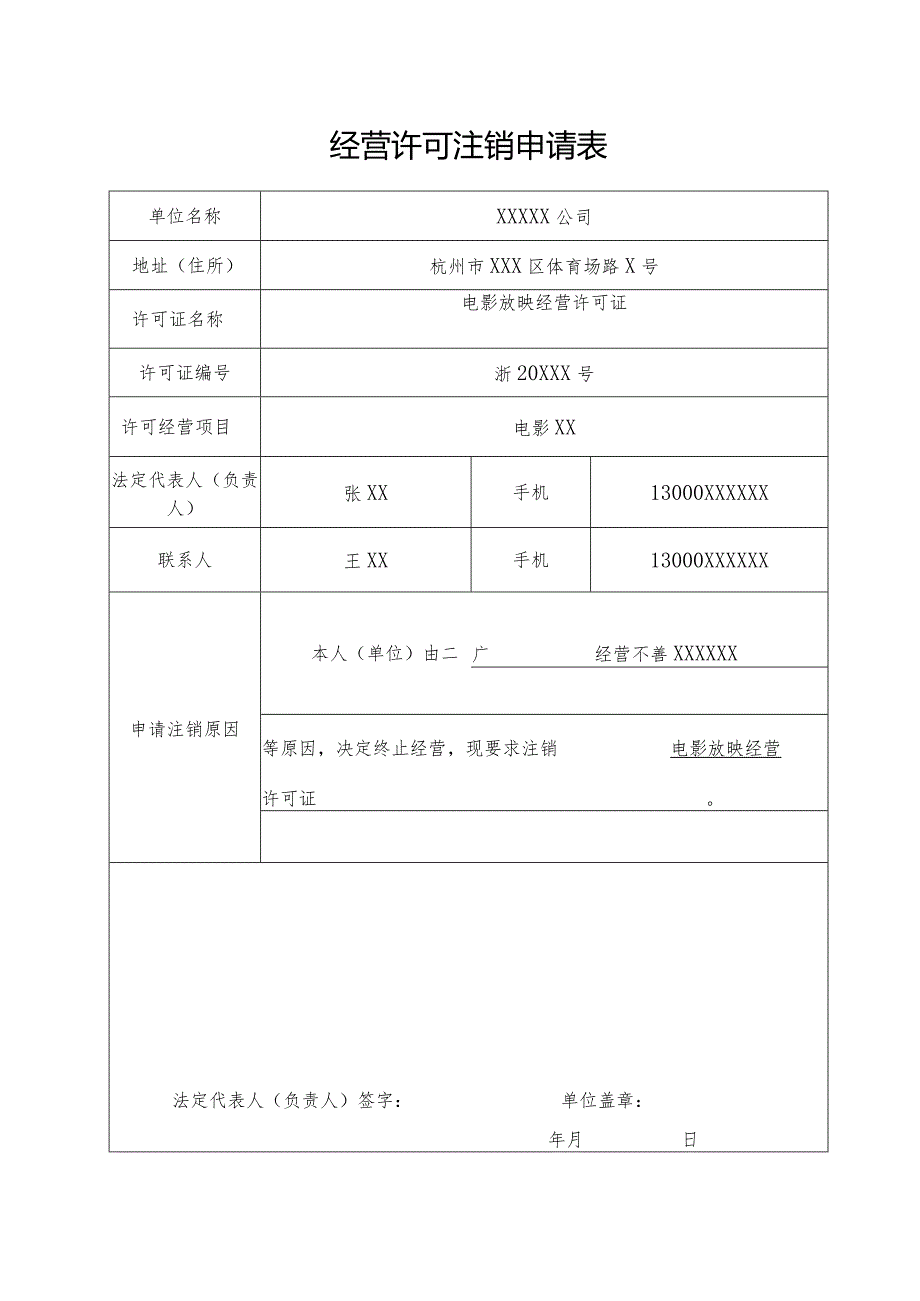 经营许可注销申请表.docx_第1页