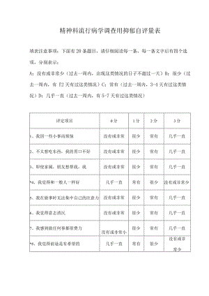 精神科流行病学调查用抑郁自评量表.docx