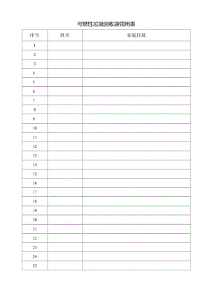 可燃性垃圾回收袋领用表（2023年）.docx