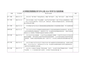 （3篇）大学高校党委理论学习中心组2024年学习计划安排表.docx