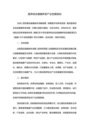 医养结合健康产业发展规划.docx