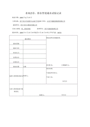 表6.2 给排水管道通水试验记录0.docx