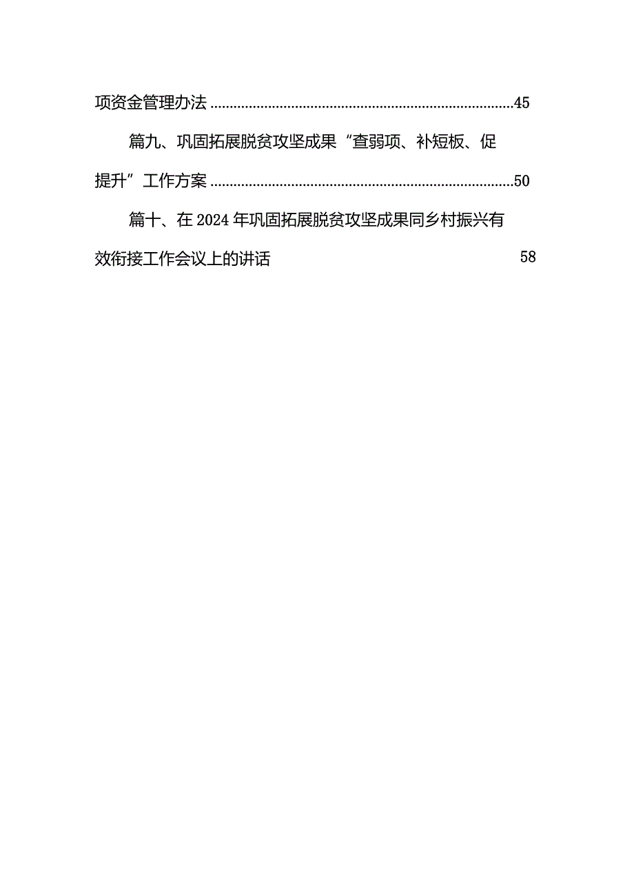 2024年巩固拓展脱贫攻坚成果同乡村振兴有效衔接工作会议上的讲话10篇（精选版）.docx_第2页