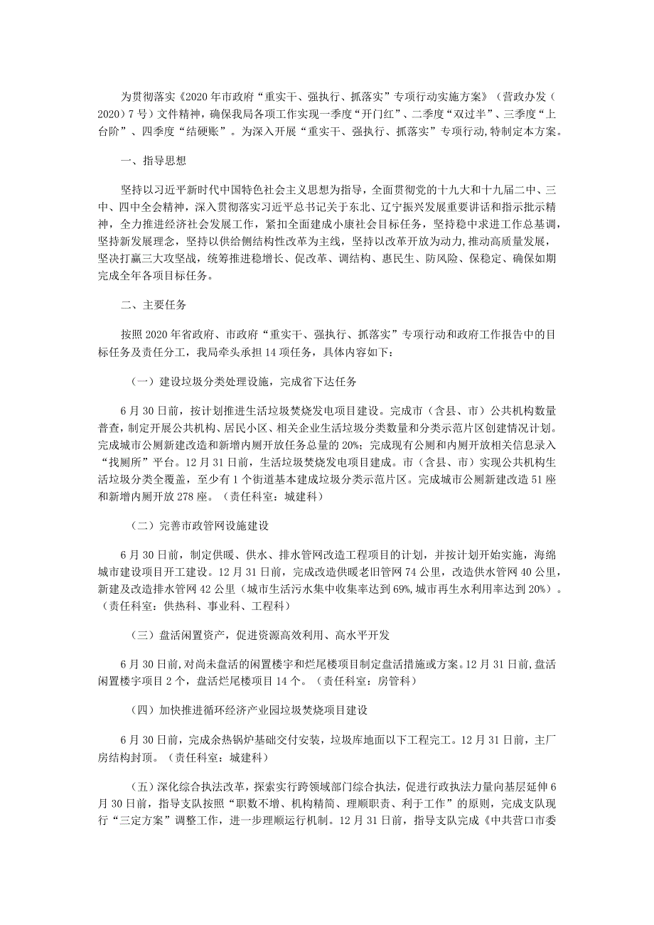 市住建局“重实干、强执行、抓落实”专项行动实施方案.docx_第1页