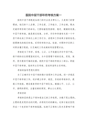 医院中层干部年终考核方案一.docx