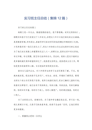 实习班主任总结（集锦12篇）.docx