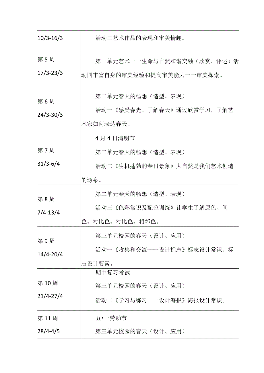 人教版七年级美术下册教学计划及进度表.docx_第3页