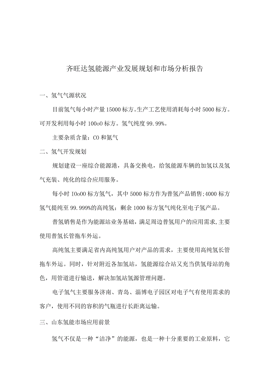 齐旺达氢能源产业发展规划和市场分析报告.docx_第1页