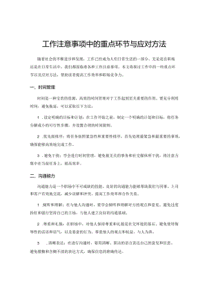 工作注意事项中的重点环节与应对方法.docx