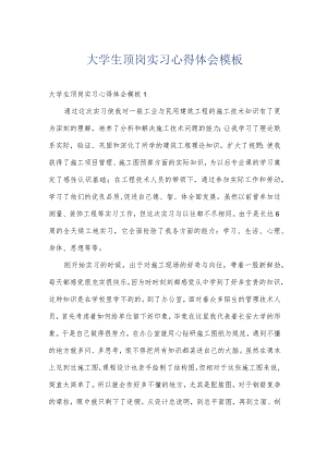 大学生顶岗实习心得体会模板.docx