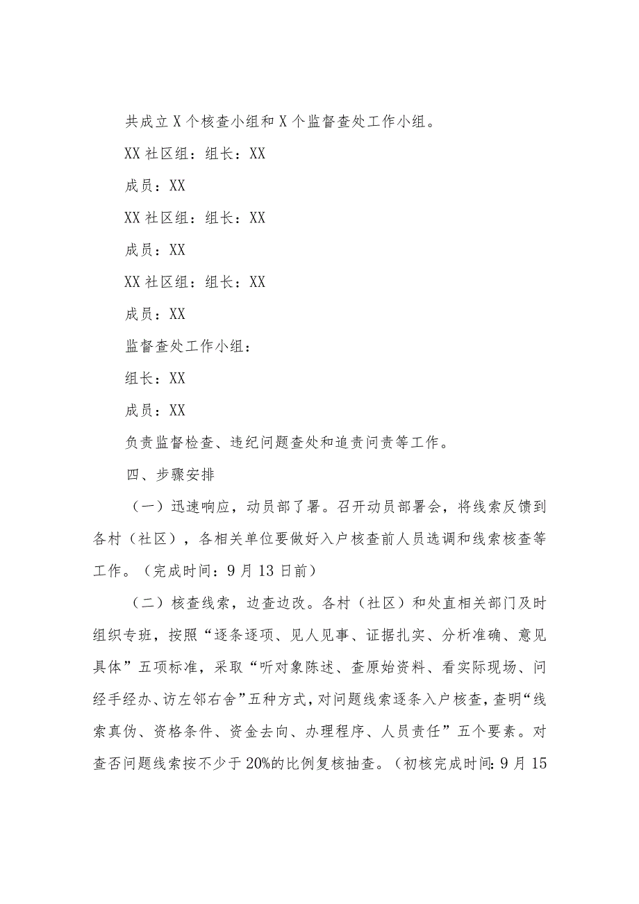 XX镇街道惠民惠农政策落实大数据监督检查问题线索核查整改工作方案.docx_第3页