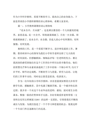 小学教师暑期培训心得体会3篇.docx