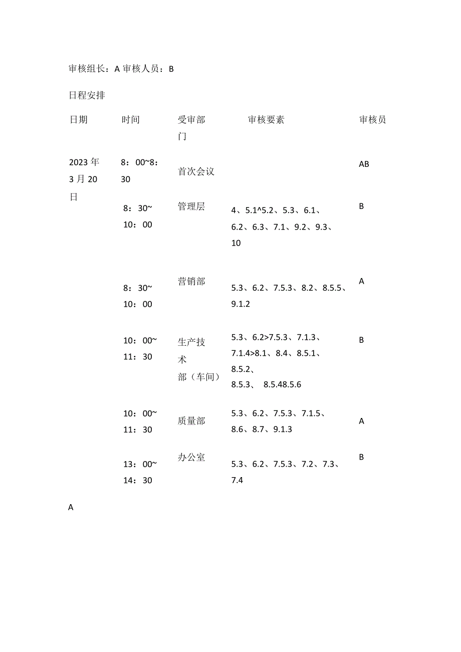 iso9001-2015内部审核计划范例.docx_第3页