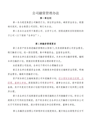 公司融资管理办法.docx