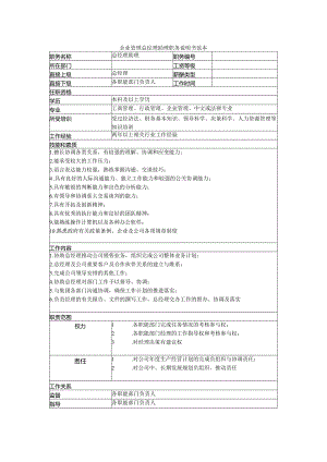 企业管理总经理助理职务说明书范本.docx