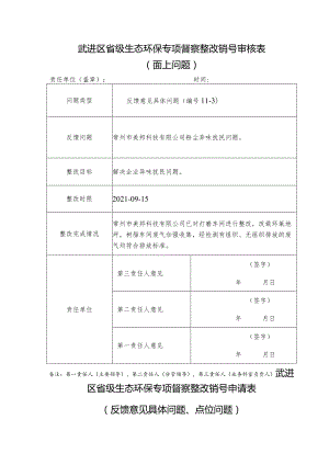 武进区省级生态环保专项督察整改销号审核表面上问题.docx