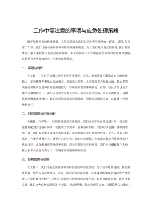 工作中需注意的事项与应急处理策略.docx