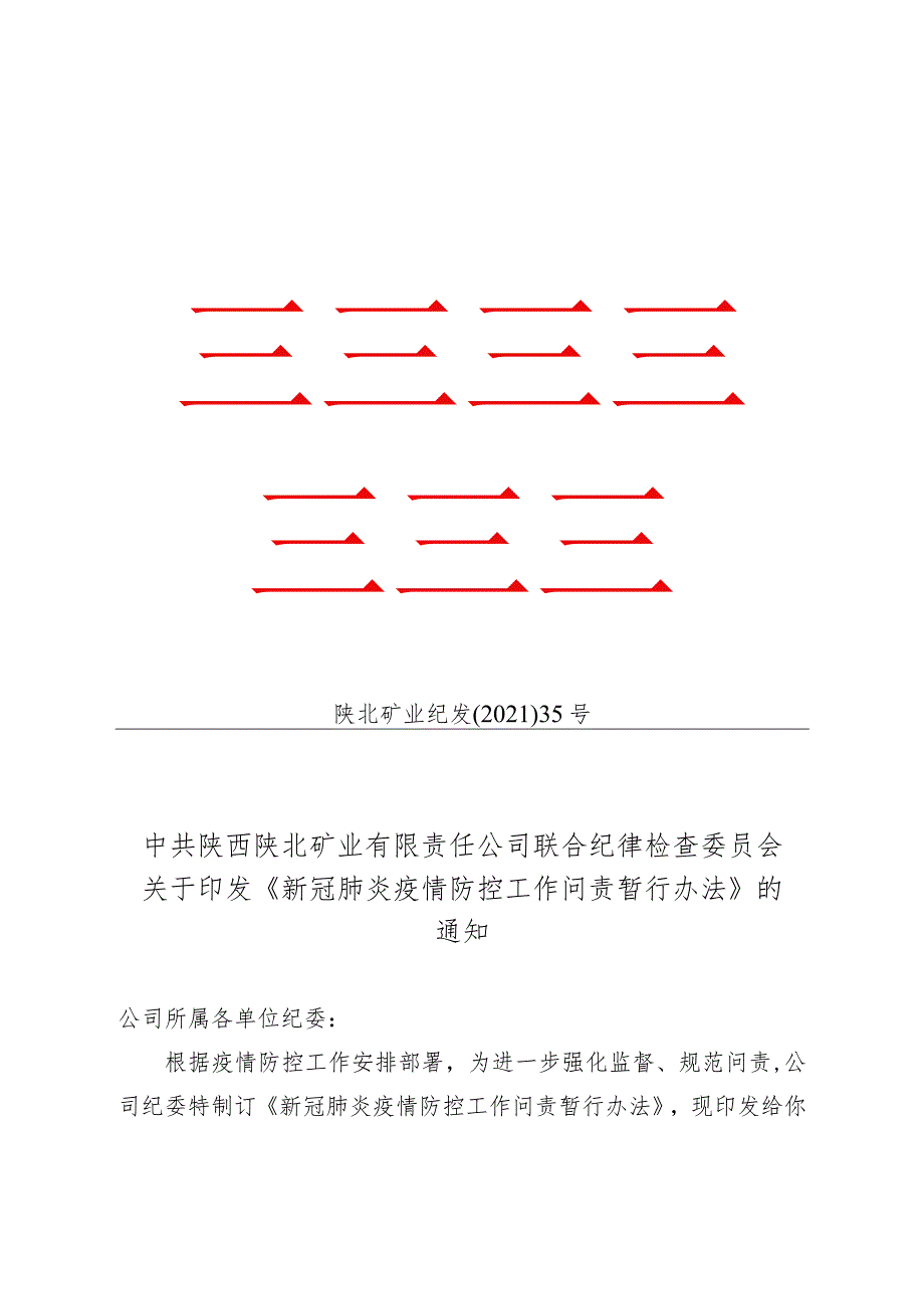 关于印发《新冠肺炎疫情防控工作问责暂行办法》的通知.docx_第1页