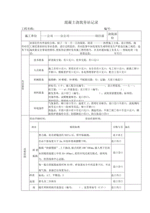 表6.混凝土浇筑旁站记录.docx