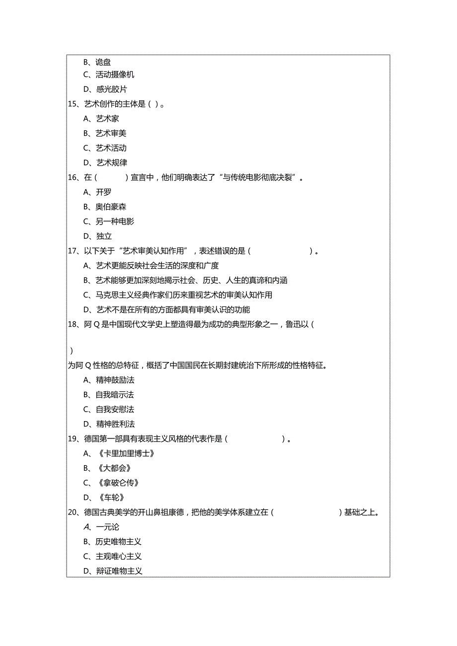 戏剧与影视(军队文职)精选样卷(共五卷)含答案.docx_第3页