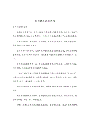 公司拓展训练总结.docx