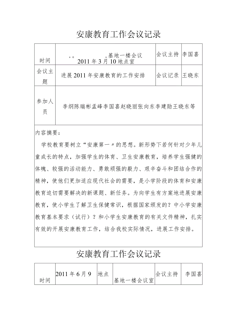 健康教育工作会议记录.docx_第1页