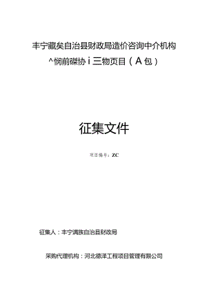 丰宁满族自治县财政局造价咨询中介机构封闭式框架协议采购项目A包征集文件.docx