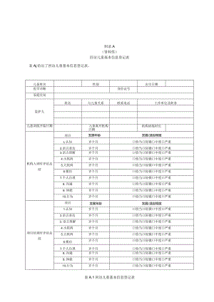 儿童福利机构回访儿童基本信息登记表、康复训练结束后评估报告、特殊儿童康复训练后回访记录表、家长满意度评估表.docx