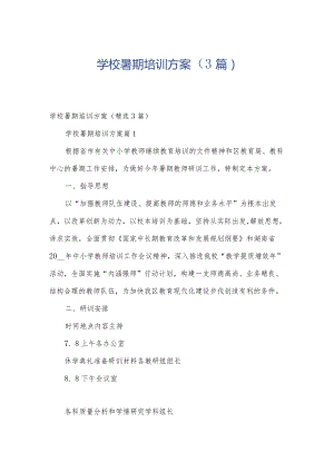 学校暑期培训方案（3篇）.docx