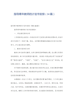 指导青年教师的计划书安排（34篇）.docx