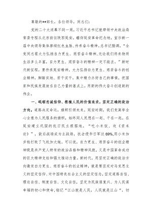 弘扬延安精神座谈会上的心得体会发言材料.docx