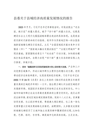 县委关于县域经济高质量发展情况的报告.docx